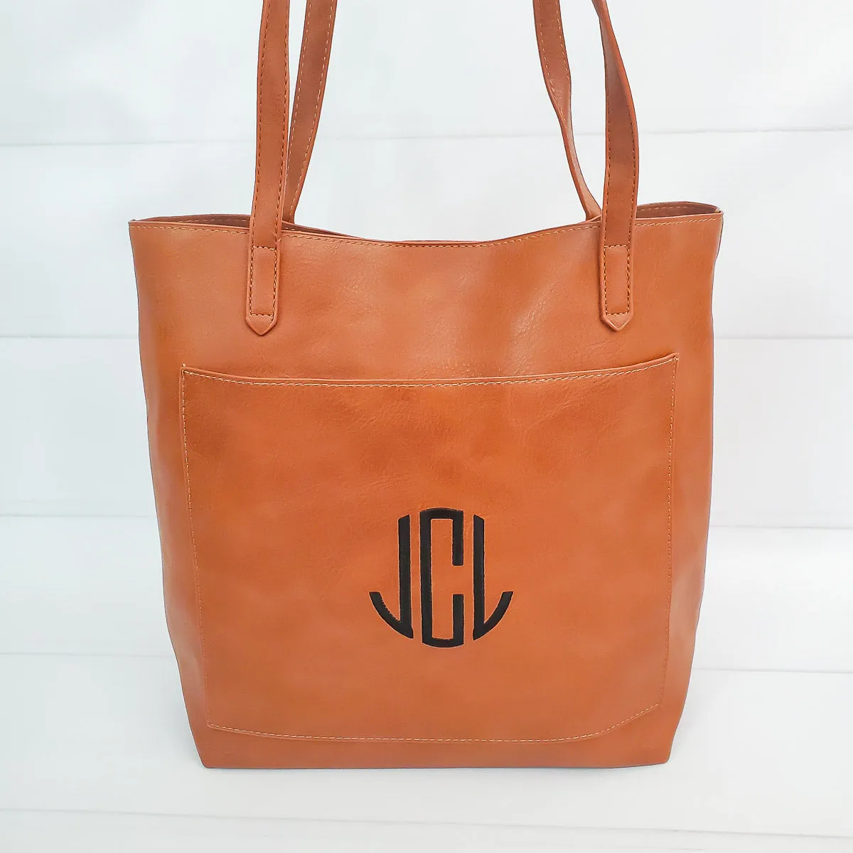 Soft Vegan Leather Shoulder Bag / Crossbody Tote - 2 Colors
