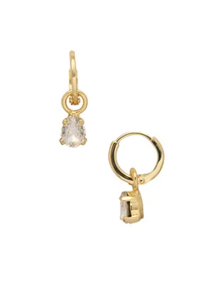 Sorrelli Petite Pear Huggie Hoop Earrings - Crystal