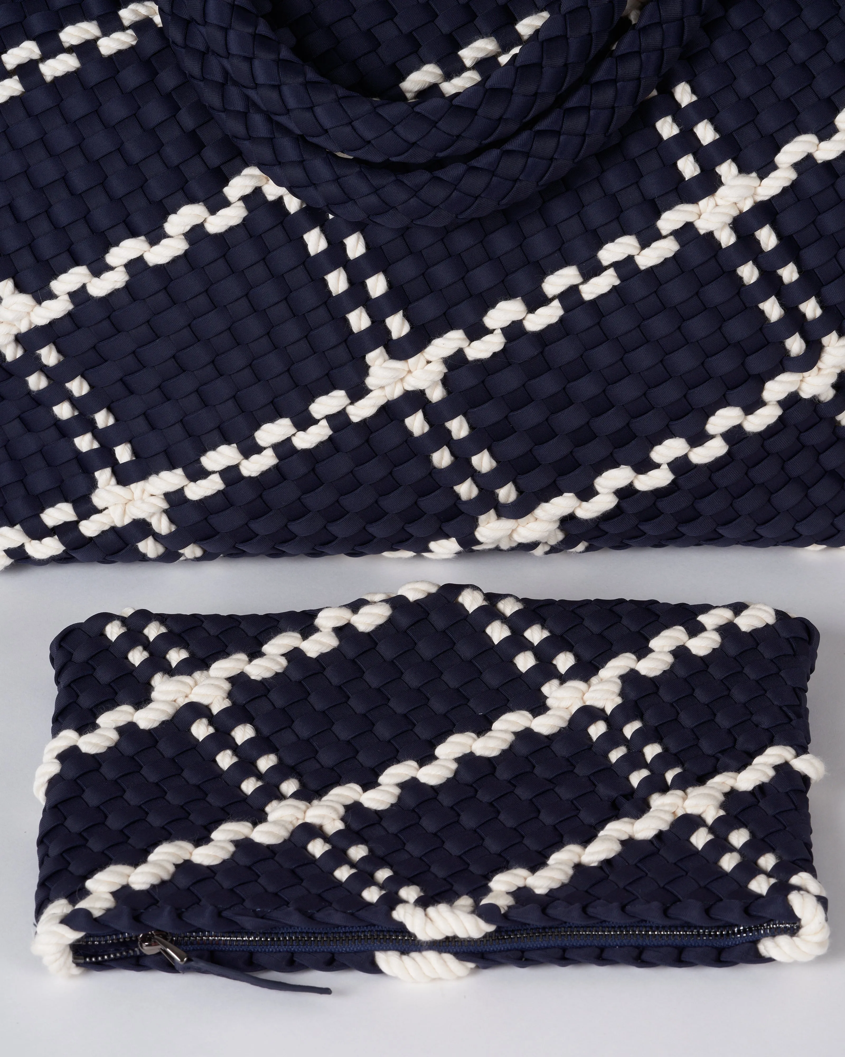 st barths large tote rope - ink blue