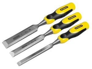Stanley Tools Dynagrip Bevel Edge Chisel With Strike Cap Set Of 3