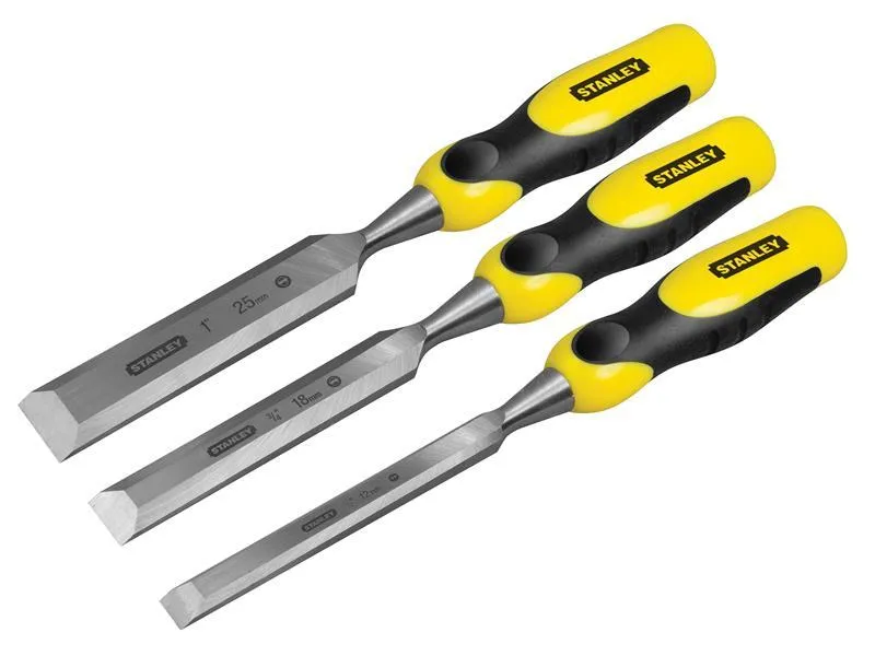 Stanley Tools Dynagrip Bevel Edge Chisel With Strike Cap Set Of 3