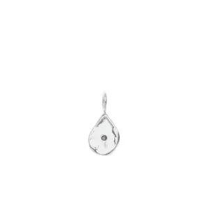 Sterling & Black Diamond Petite Teardrop Charm
