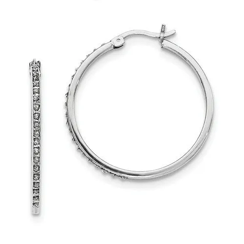 Sterling Silver Diamond Mystique Oval & Round Hoop Earrings Set