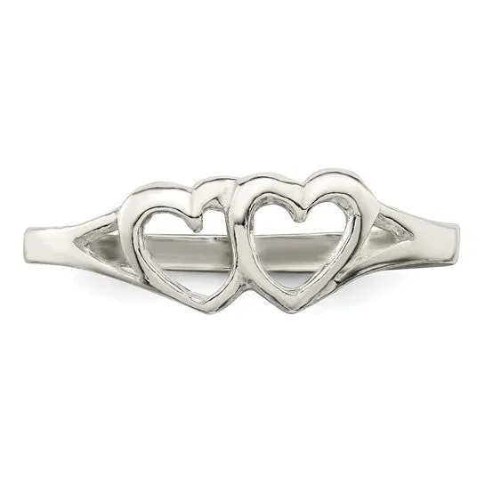 Sterling Silver Double Heart Ring