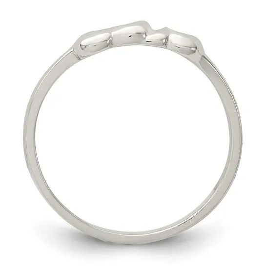 Sterling Silver Double Heart Ring