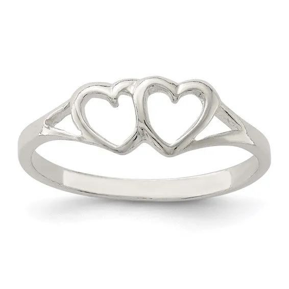 Sterling Silver Double Heart Ring