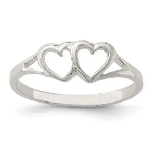 Sterling Silver Double Heart Ring