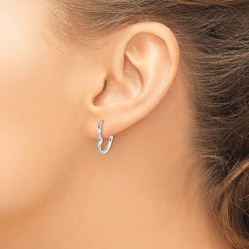 Sterling Silver Heart Hinged Hoop Earrings