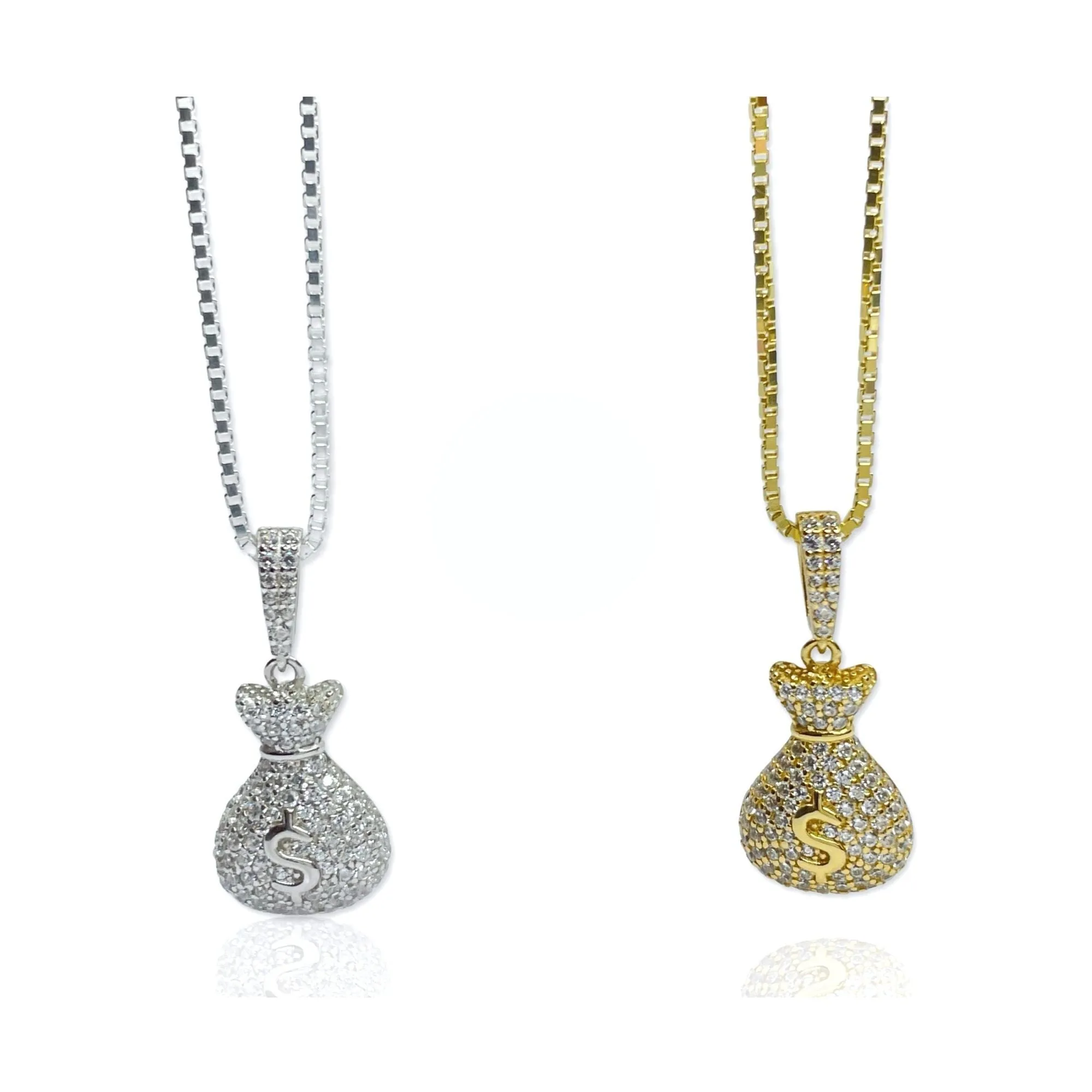 Sterling Silver Money Bag Necklace