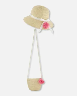 Straw Bag And Hat Set