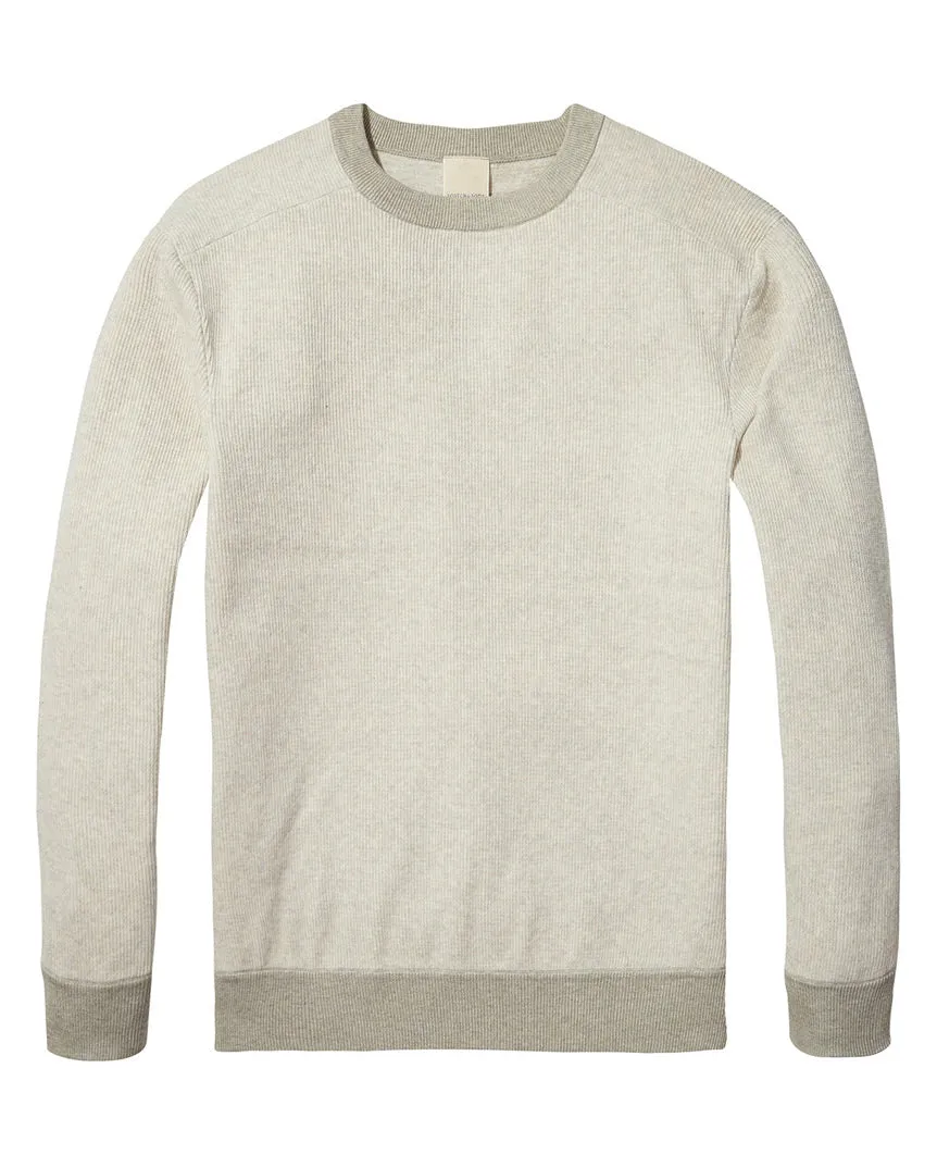 Structured Pullover Home Alone  Ecru Melange