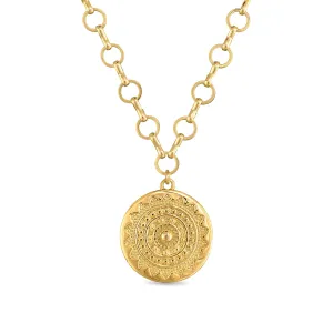 Sun Medallion Pendant Necklace