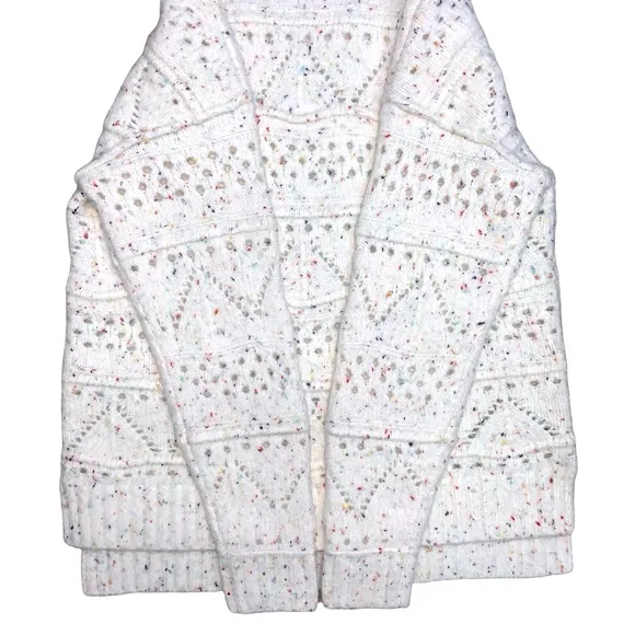 Sundance Linton Confetti Drop Shoulder Cowl Neck Sweater Open Knit Oversized