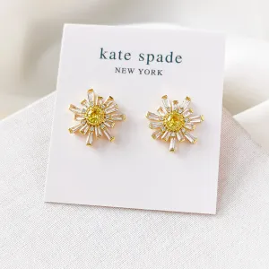 Sunny Clear Gold Clear Stud Earrings