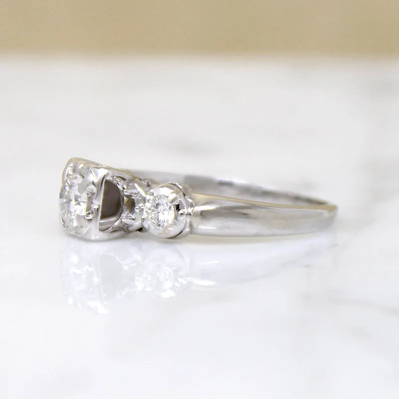 Sweet Diamond & White Gold Engagement Ring