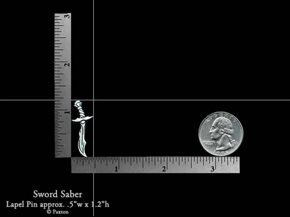 Sword Saber Lapel Pin Sterling Silver