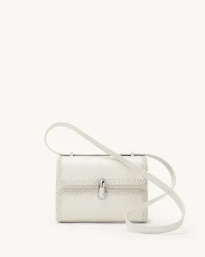 Symmetry 19 with Woven Edge in Ivory Leather