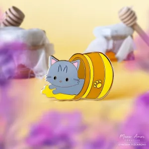 Tabby Honey Cat Jar Enamel Pin