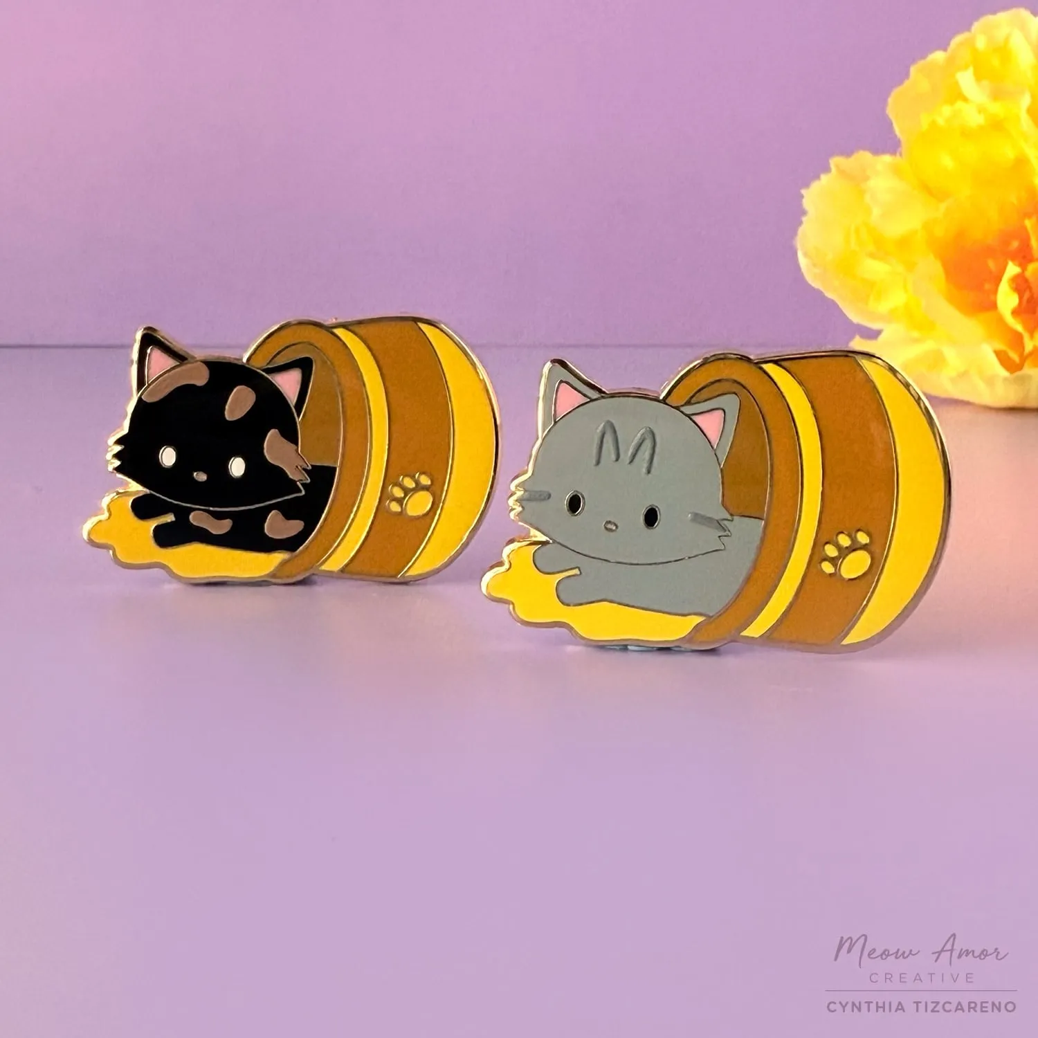 Tabby Honey Cat Jar Enamel Pin