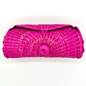 Taco Roll Woven Palm Handbag with Strap