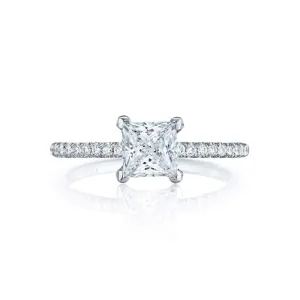Tacori Petite Crescent Collection Engagement Ring Semi Mount 18K White Gold with Diamonds