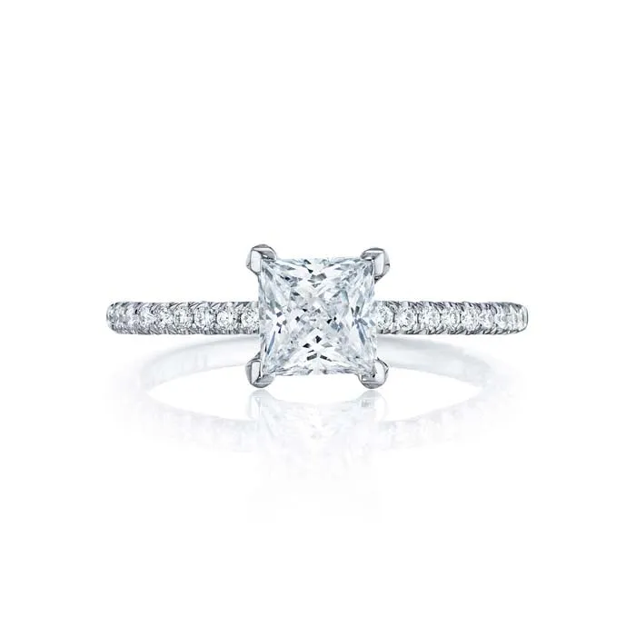Tacori Petite Crescent Collection Engagement Ring Semi Mount 18K White Gold with Diamonds
