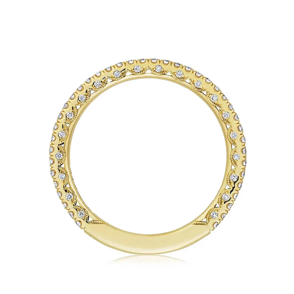 Tacori Petite Crescent Ladies Platinum Diamond Wedding Band HT254515B34