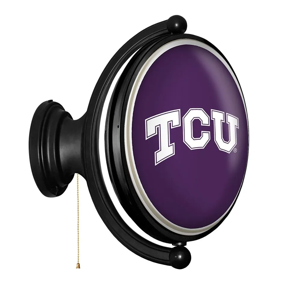 TCU Horned Frogs: Original Oval Rotating Lighted Wall Sign