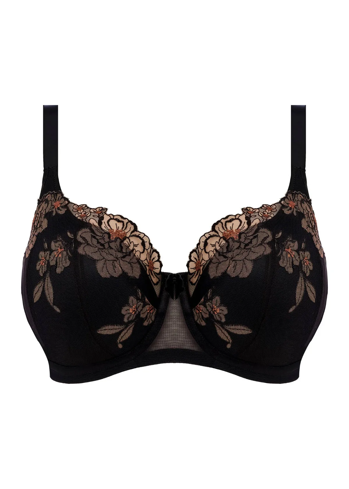 Teagan UW Padded Half Cup Bra In Black & Almond - Elomi