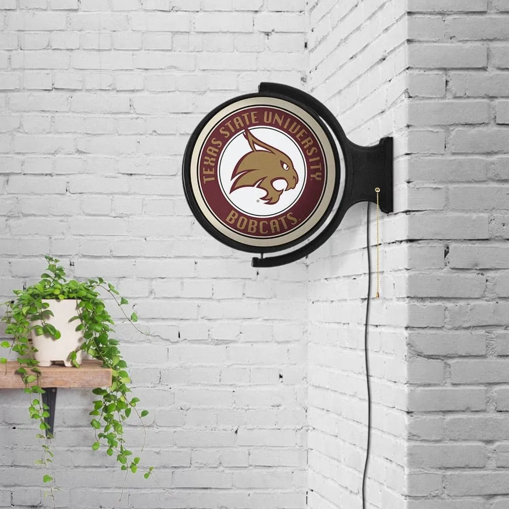 Texas State Bobcats: Original Round Rotating Lighted Wall Sign