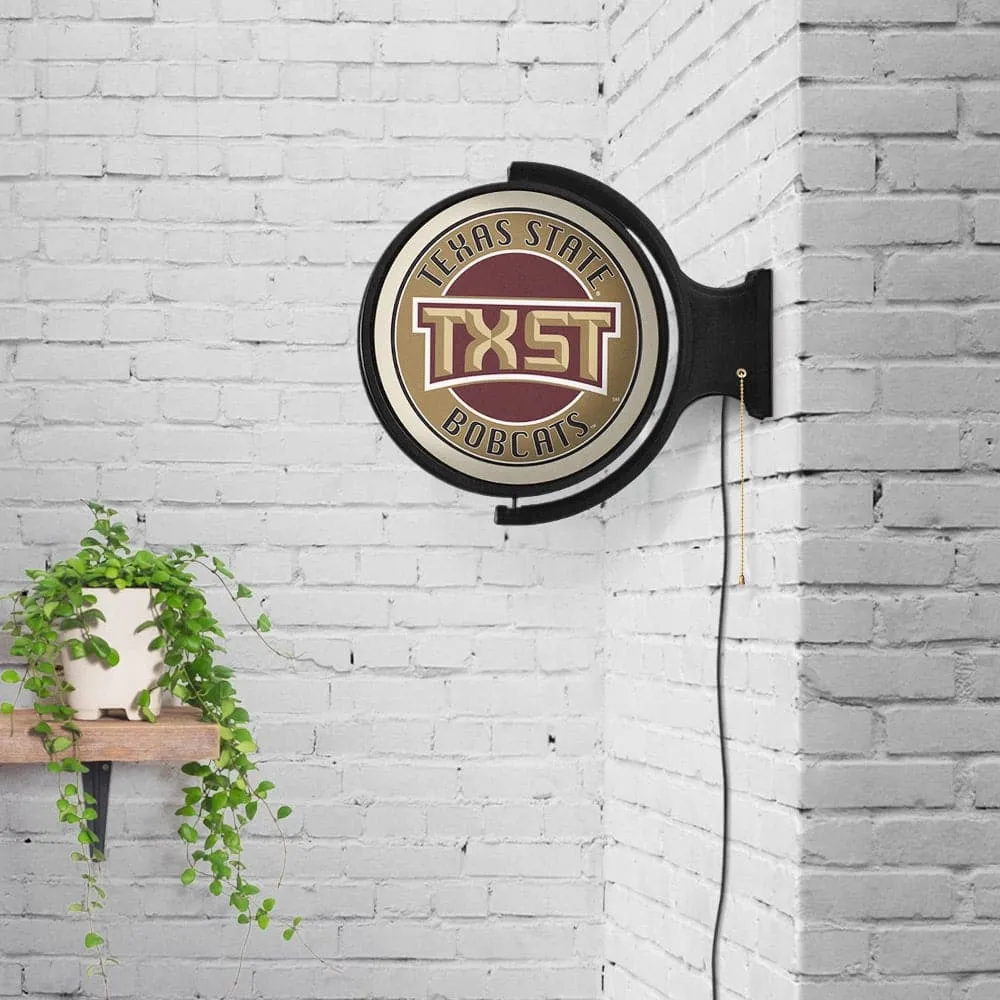 Texas State Bobcats: TXST - Original Round Rotating Lighted Wall Sign
