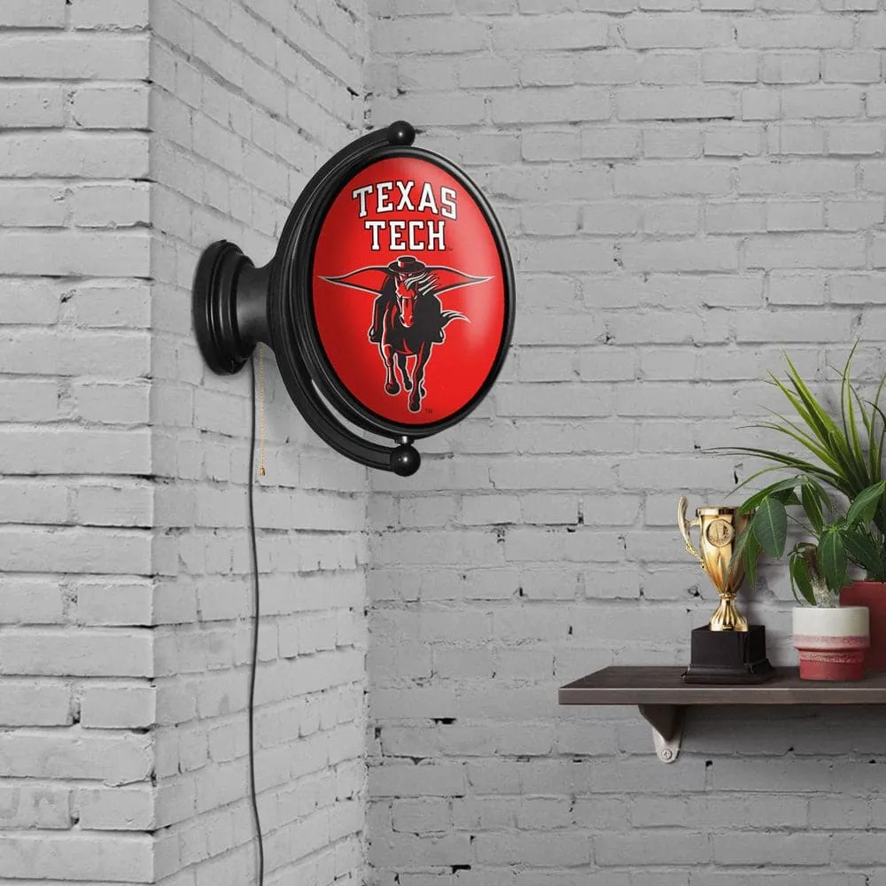 Texas Tech Red Raiders: Masked Rider - Original Oval Rotating Lighted Wall Sign
