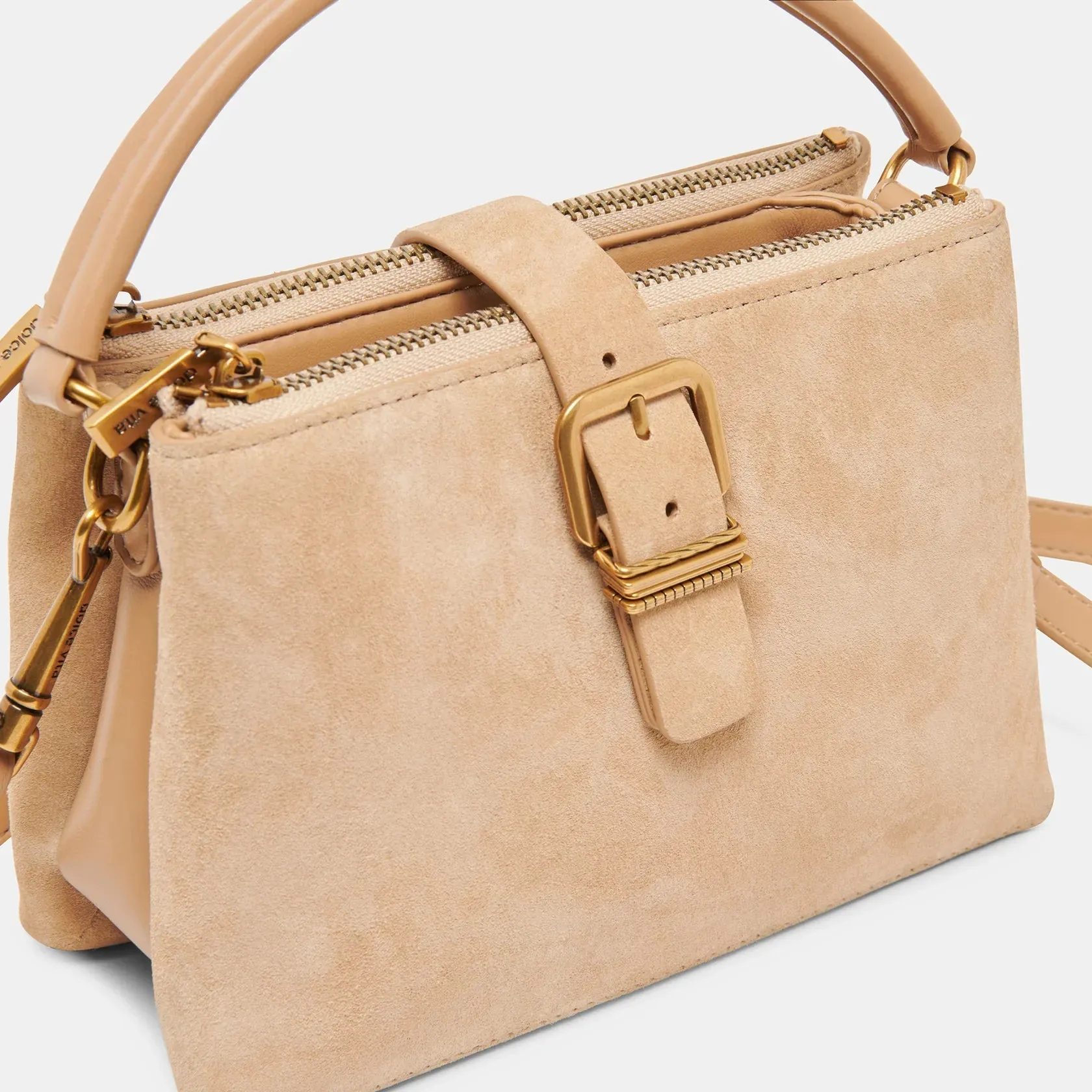 The Charly Mini Buckle Bag by Dolce Vita - Tan Suede