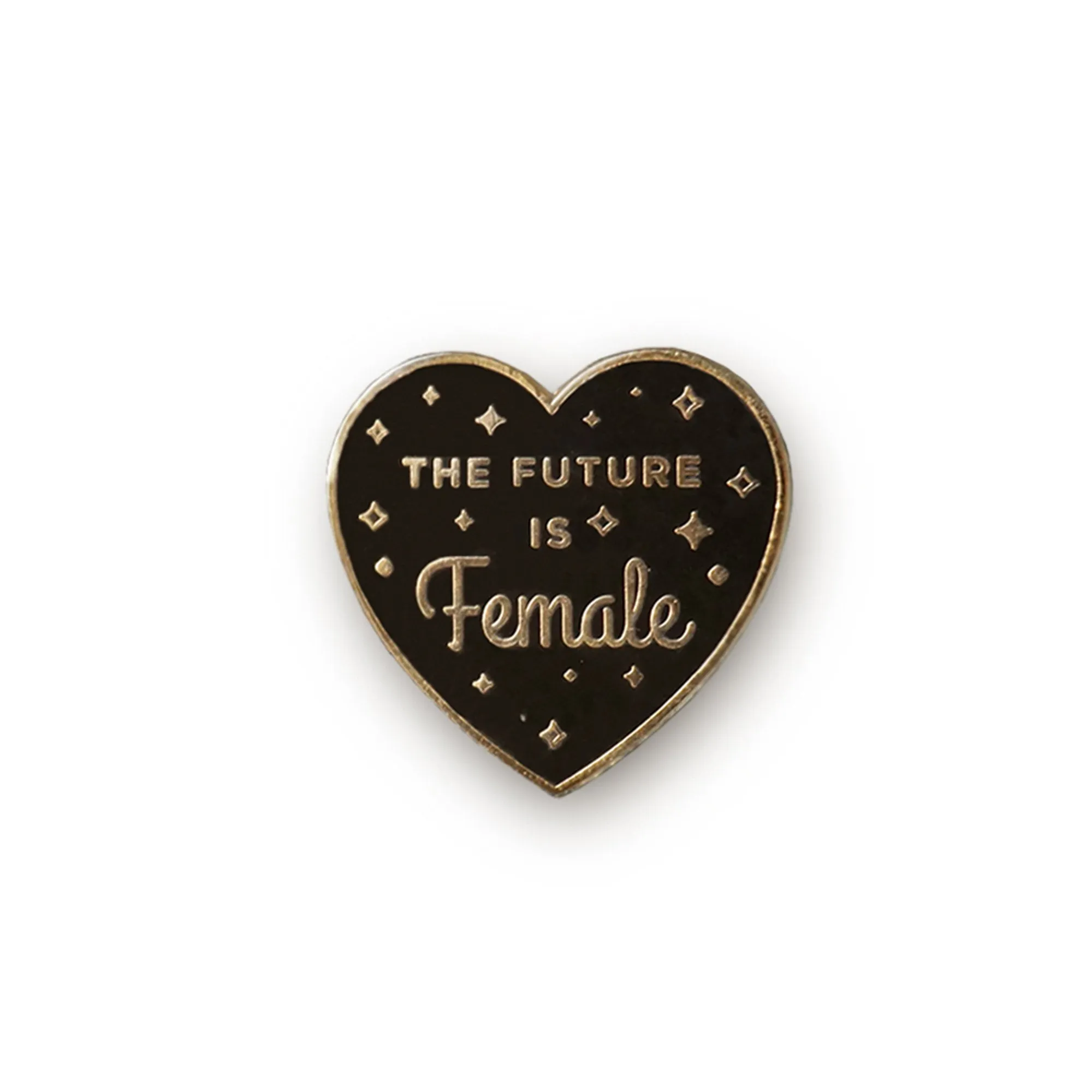 The Future is Female Black Lapel Enamel Pin