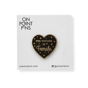 The Future is Female Black Lapel Enamel Pin