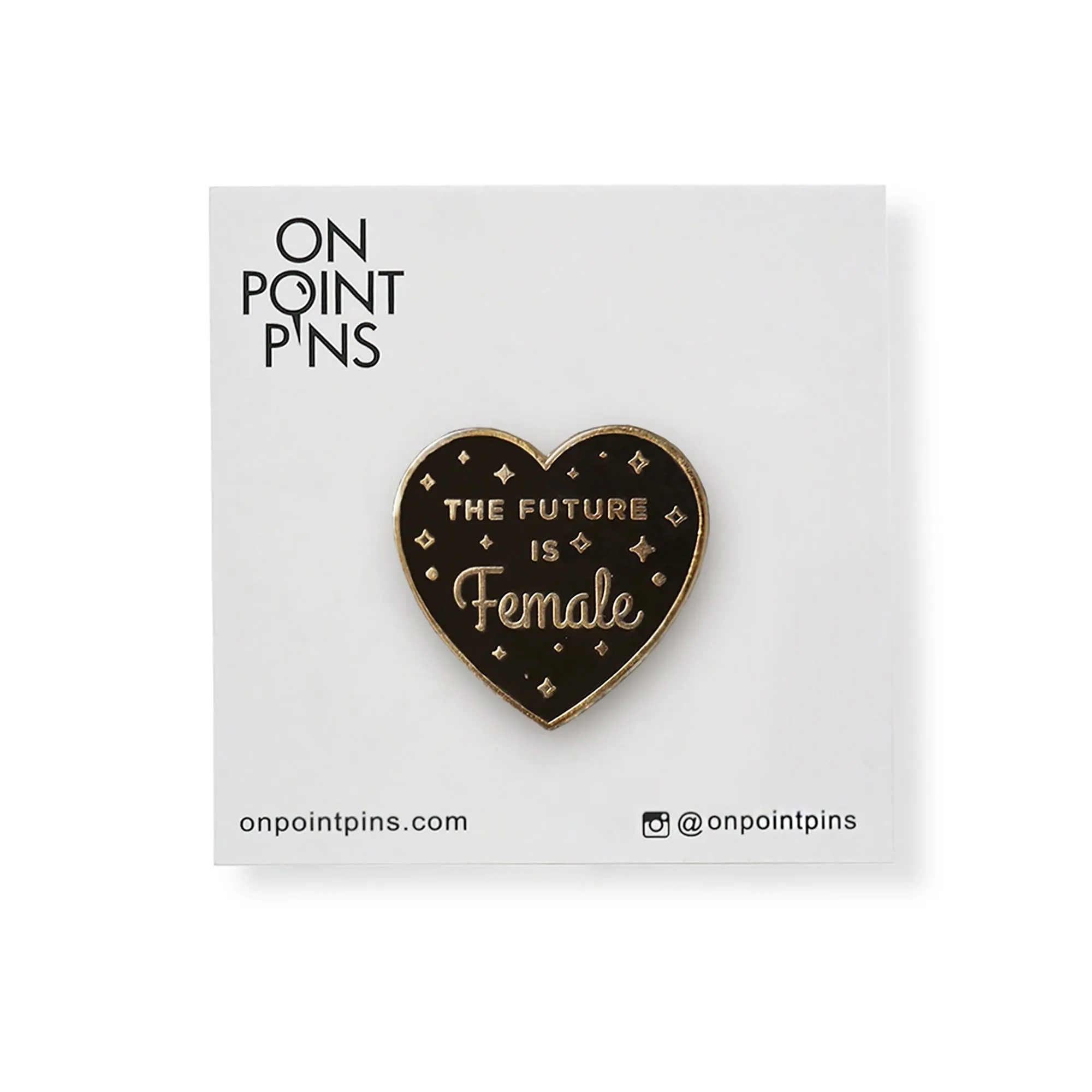 The Future is Female Black Lapel Enamel Pin