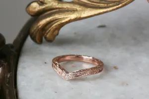 The Mariposa Diadem Band - Natural Diamond Engraved Wedding Band