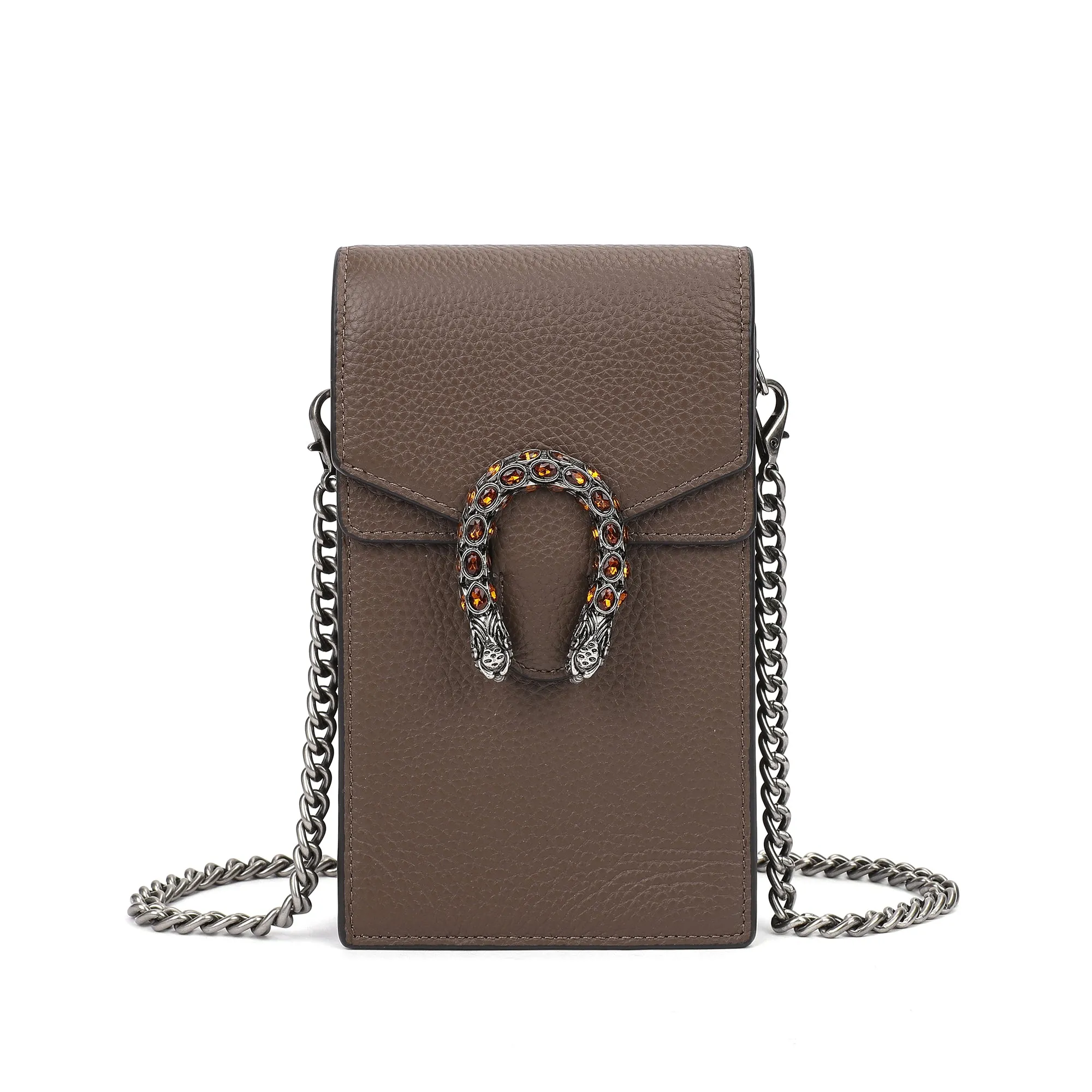 Tiffany & Fred Full-Grain Leather Crossbody/ Phone Bag