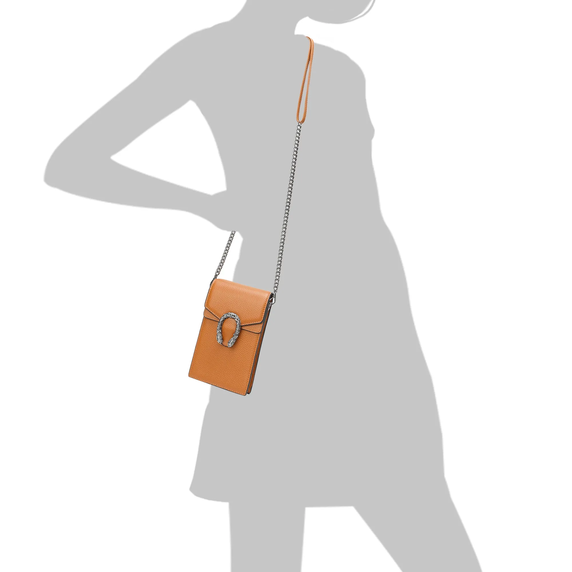 Tiffany & Fred Full-Grain Leather Crossbody/ Phone Bag