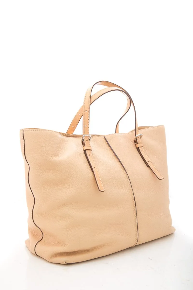 Tod's Beige Leather Tote Handbag