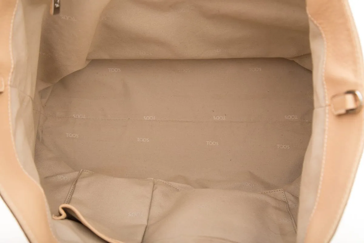 Tod's Beige Leather Tote Handbag