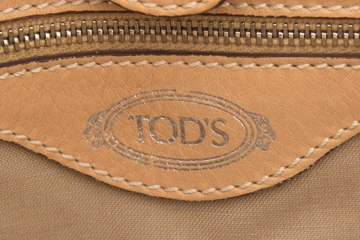 Tod's Beige Leather Tote Handbag