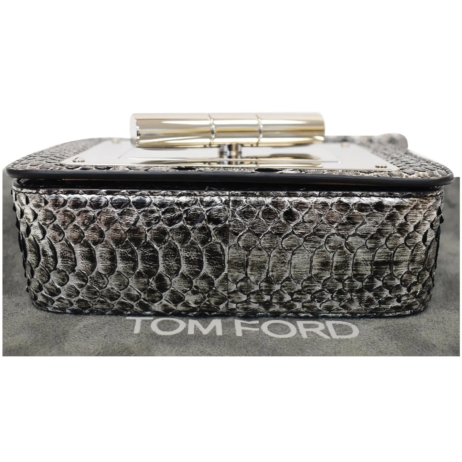 TOM FORD Natalia Small Chain Turnlock Shoulder Bag Silver - 15% OFF