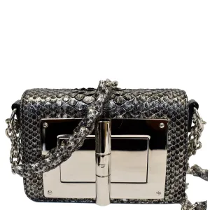 TOM FORD Natalia Small Chain Turnlock Shoulder Bag Silver - 15% OFF