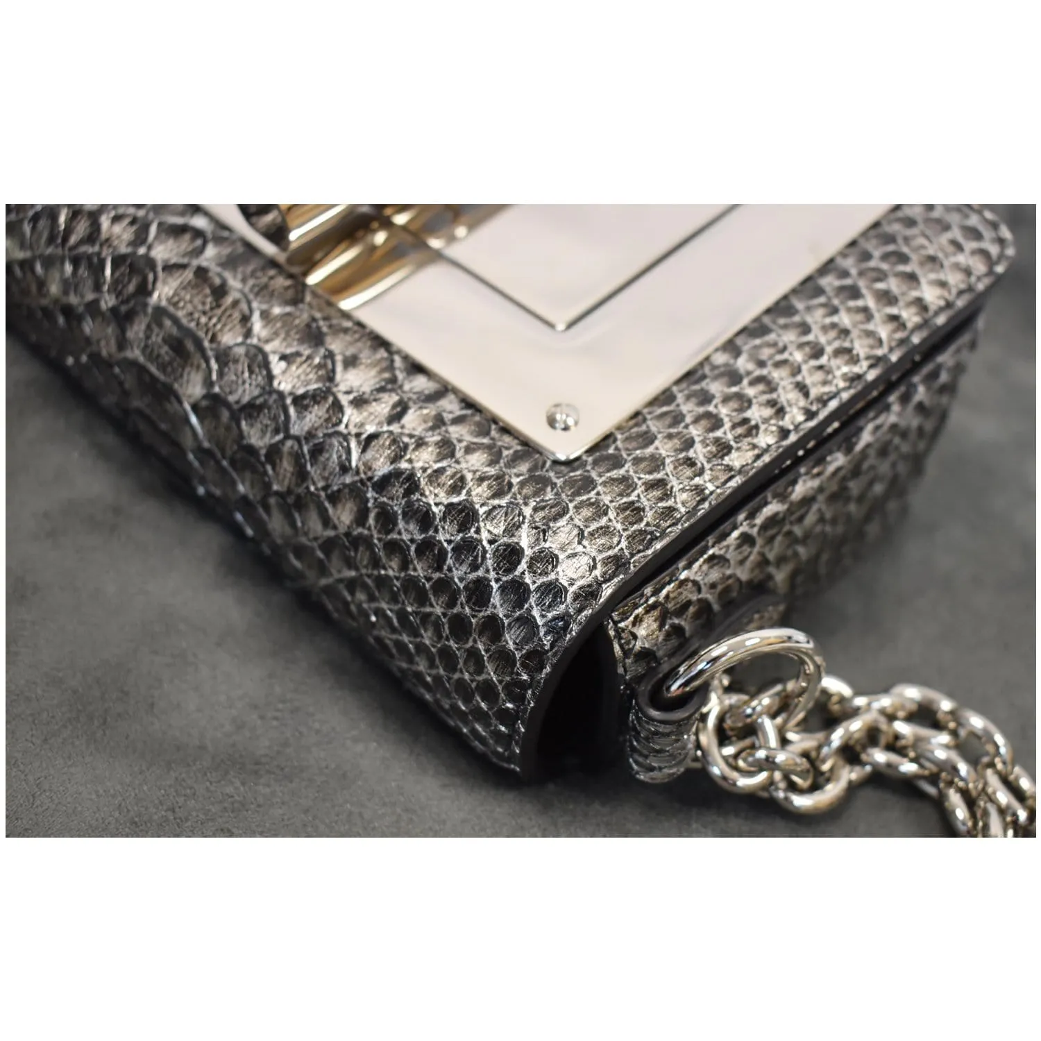 TOM FORD Natalia Small Chain Turnlock Shoulder Bag Silver - 15% OFF