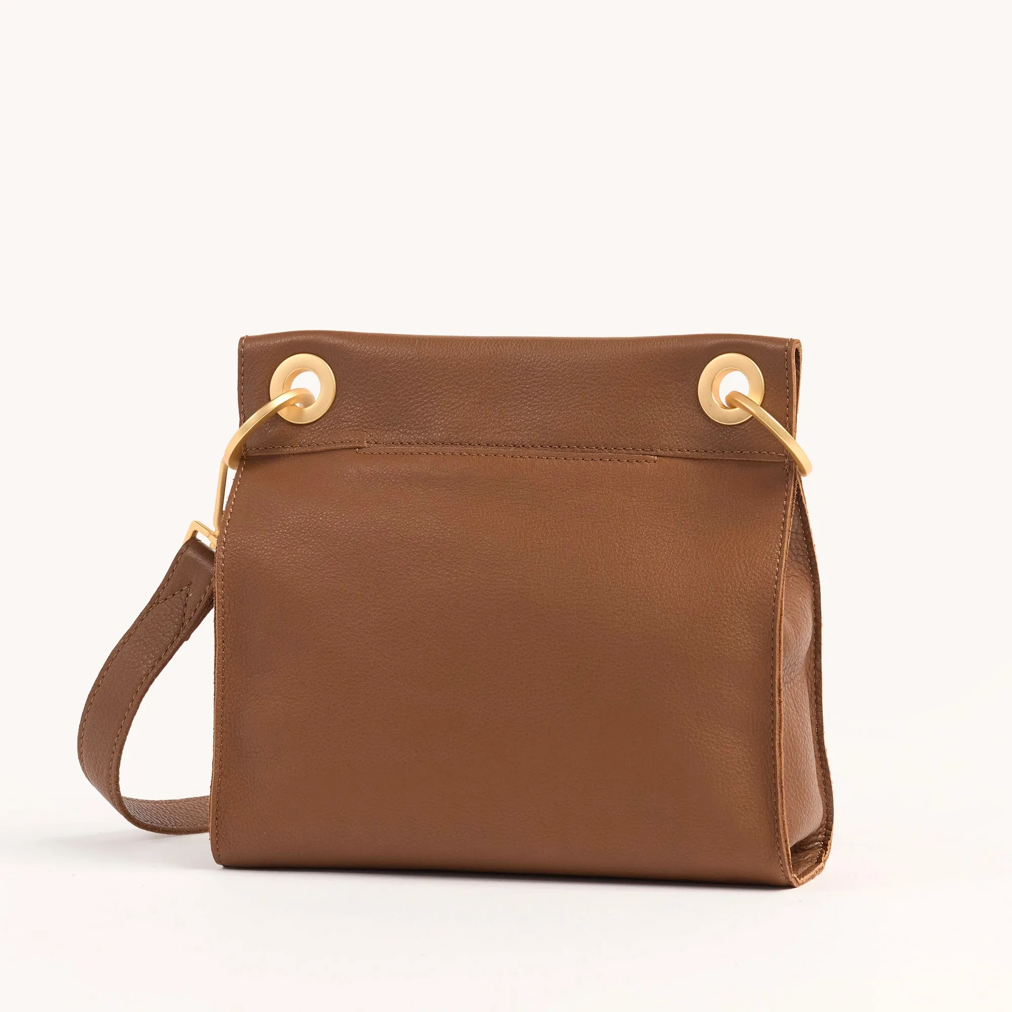 Tony | Mahogany Pebble/Brushed Gold Red Zip | Med