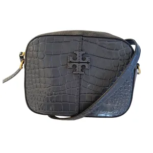 TORY BURCH Crocodile Embossed Crossbody Shoulder Bag Gray