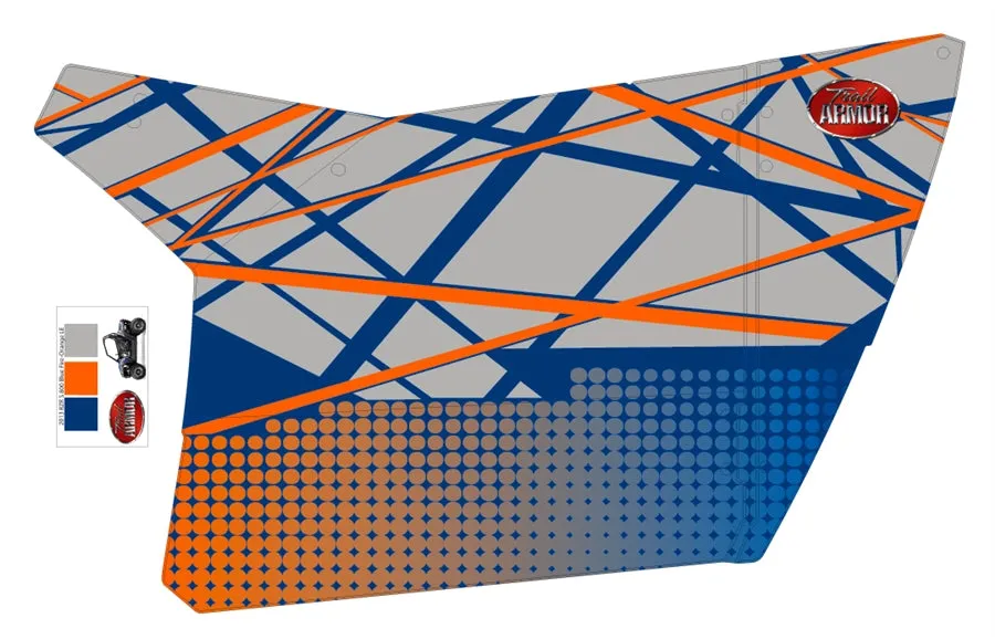 Trail Armor Gen X Two Door Graphics Kit - 2013 RZRS 800 Blue Fire-Orange LE