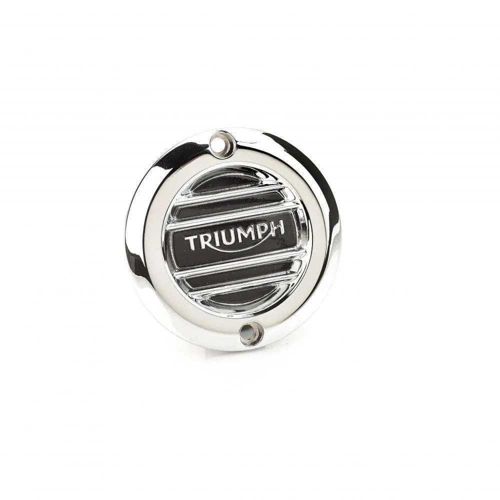 Triumph Chrome Clutch Badge - Ribbed