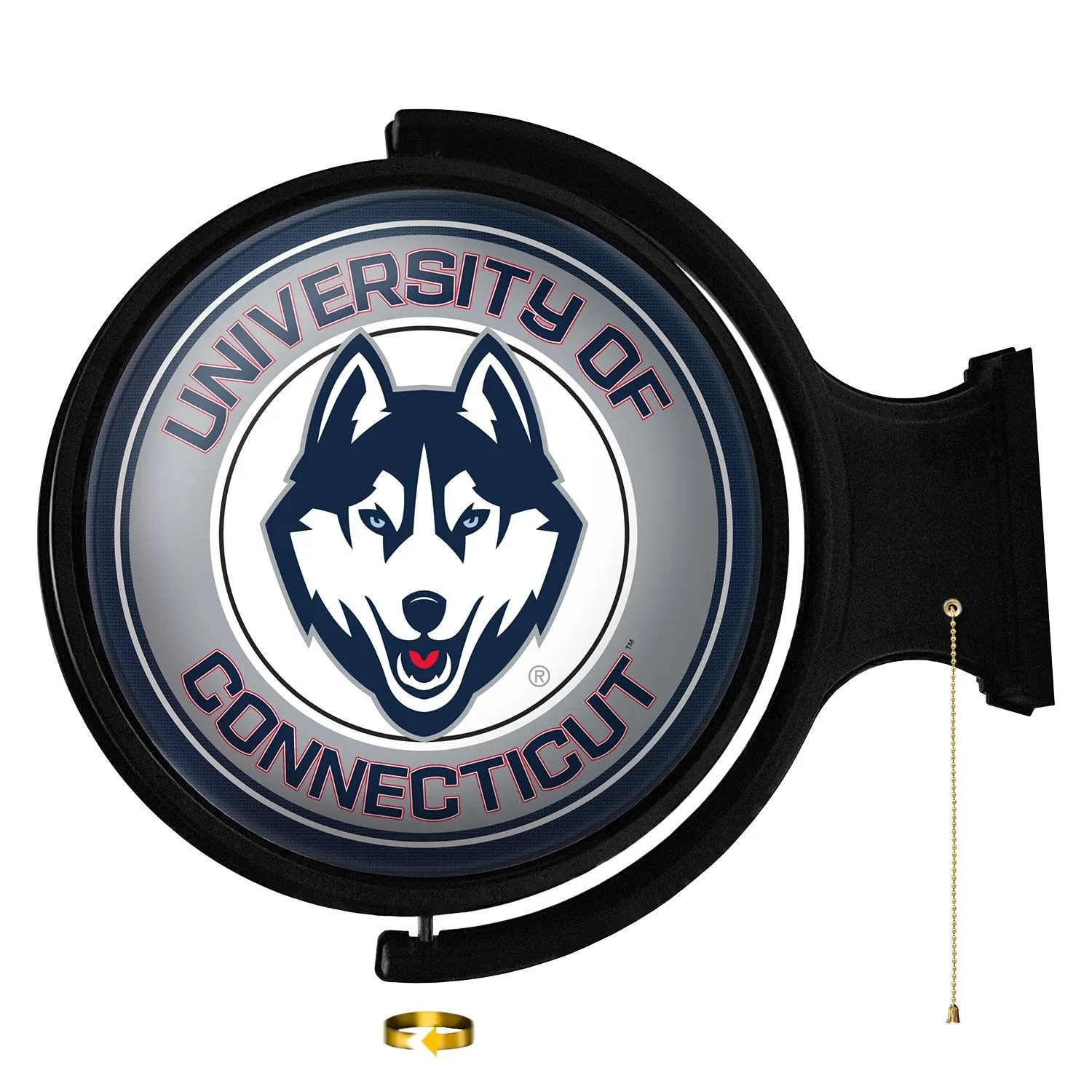 UConn Huskies: Original Round Rotating Lighted Wall Sign